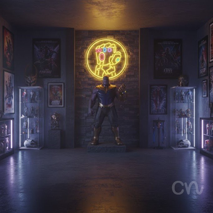 Custom Neon | Gauntlet Design Neon Sign | 20x20 | Yellow Red Orange Blue Purple Green 2