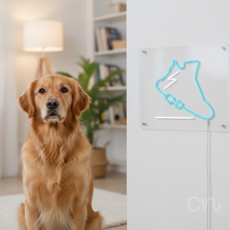 Custom Neon | Shoe Neon Sign | 19x19 | Ice Blue Neon Sign for Shoe Lovers Home Decor 2