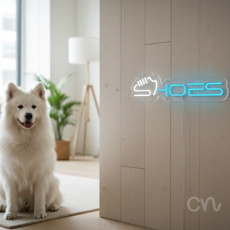 Custom Neon | Shoes Neon Sign | 7x24 Inches | Ice Blue Neon Sign for Bedroom Bar Decor 2