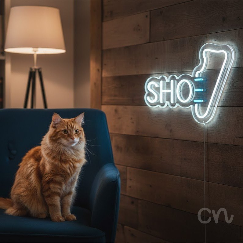 Custom Neon | Shoe Neon Sign | 15x22 | Ice Blue Neon Sign for Shoe Shop or Decor 2