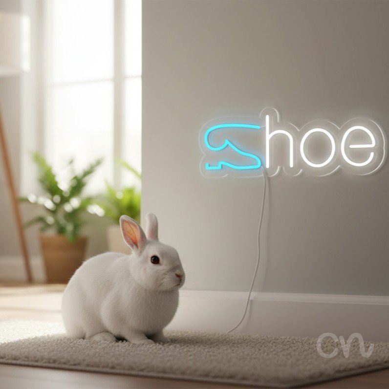 Custom Neon | Shoe Neon Sign | 9x24 | Ice Blue Neon Sign for Shoe Lover Decor 2