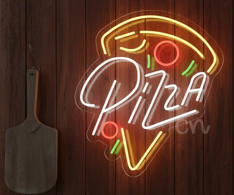 Custom Neon | Pizza Neon Sign | 22x20 | Yellow Red Green White