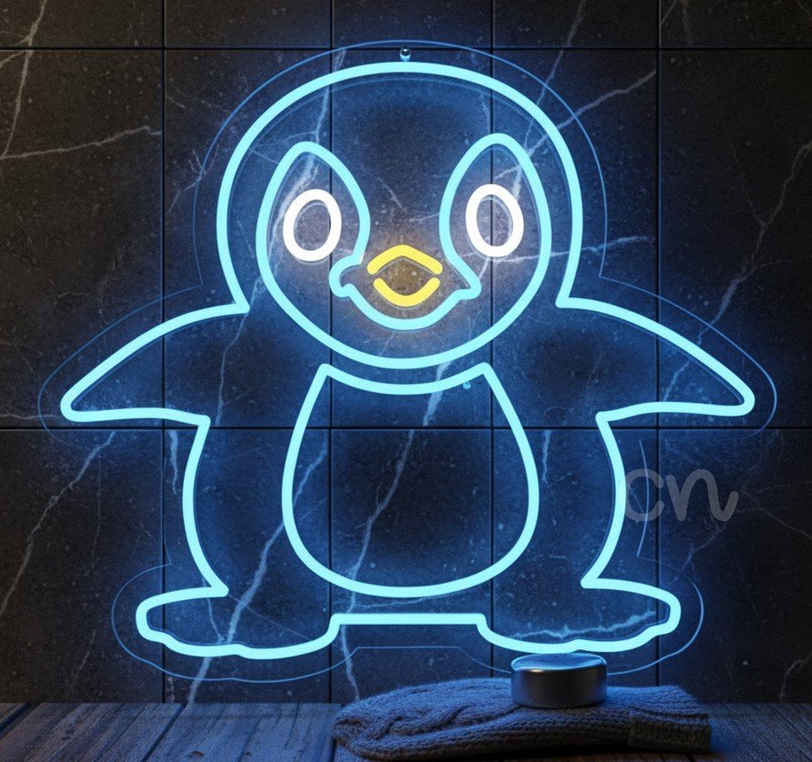 Custom Neon | Quirky Penguin Neon Sign | 20x23 Inch