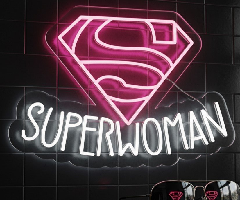 Custom Neon | Superwoman Neon Sign | Custom Pink & White | 17x24