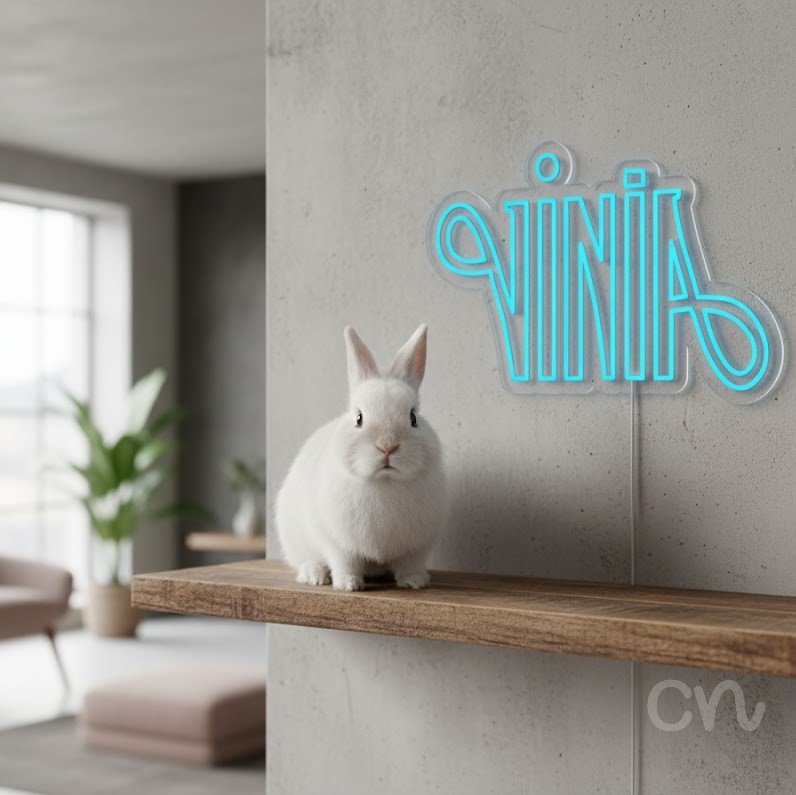 Custom Neon | Vinia Neon Sign | 18x26 | Blue Bright Neon Sign for Home Bar Decor 2