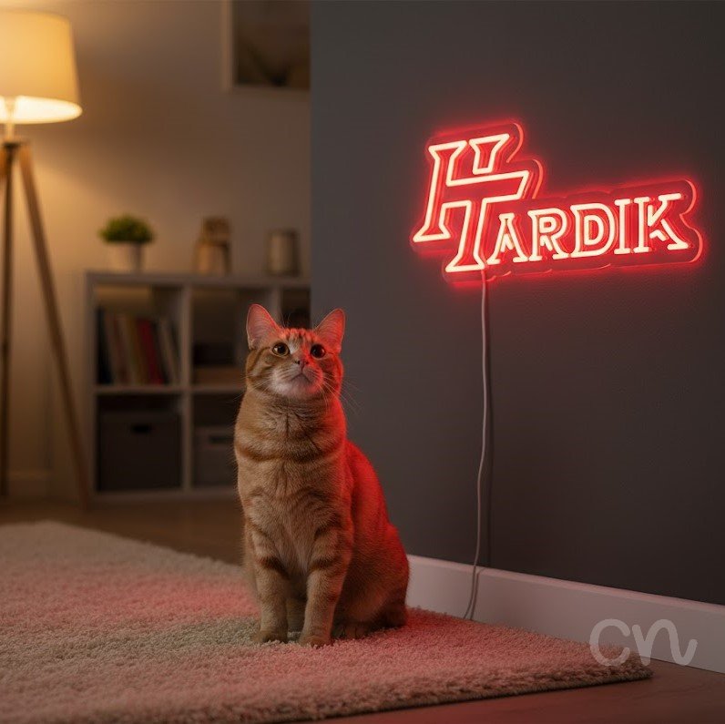 Custom Neon | Hardik Neon Sign | 11x24 | Red Neon Sign for Decor and Nightlife 2