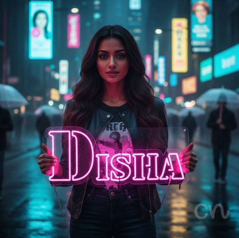 Custom Neon | Disha Neon Sign | 10x24 | Hot Pink Neon Sign for Home Decor and Parties