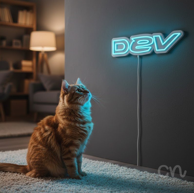 Custom Neon | Dev Neon Sign | 6x24 | Ice Blue Neon Sign for Home & Bar Decor 2