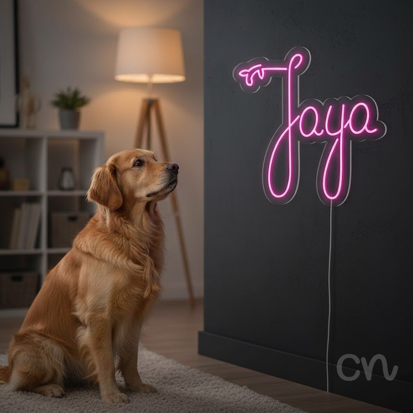 Custom Neon | Jaya Neon Sign | 21x24 | Hot Pink Decorative Neon Sign Lighting 2
