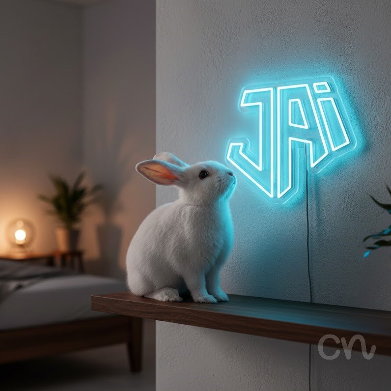 Custom Neon | Jai Neon Sign | 17x21 | Ice Blue Neon Sign for Home Bar Room Party 2