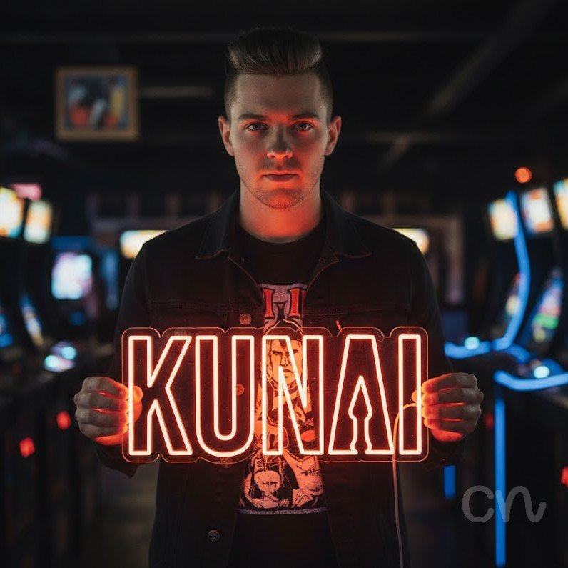 Custom Neon | Kunai Neon Sign | 11x24 Inches | Orange Neon Sign for Gaming and Decor