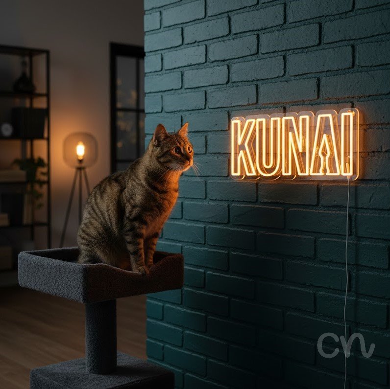 Custom Neon | Kunai Neon Sign | 11x24 Inches | Orange Neon Sign for Gaming and Decor 2