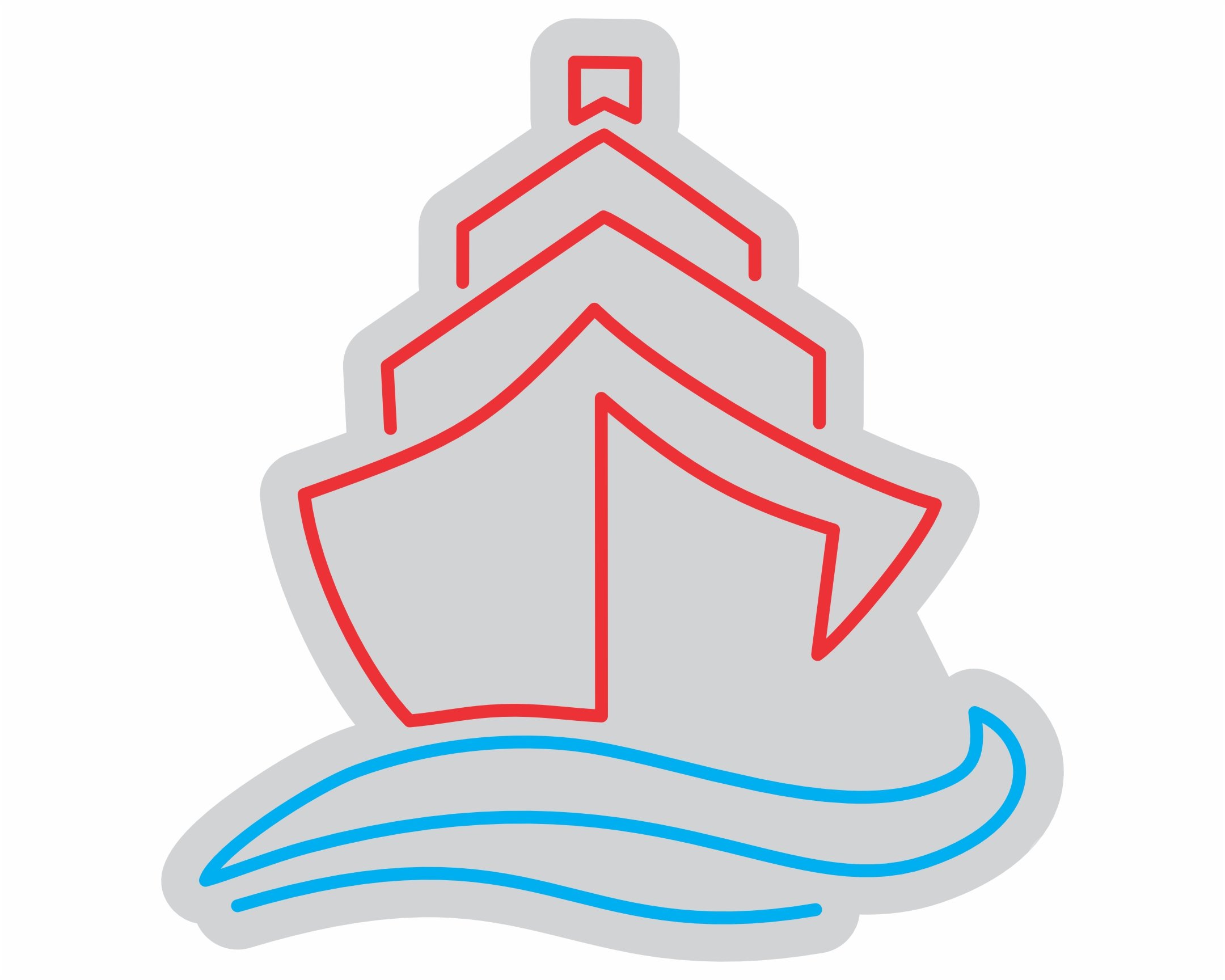 Custom Neon | Boat on Waves Neon Sign | 23x22 Inches | Red and Blue Neon Sign 3