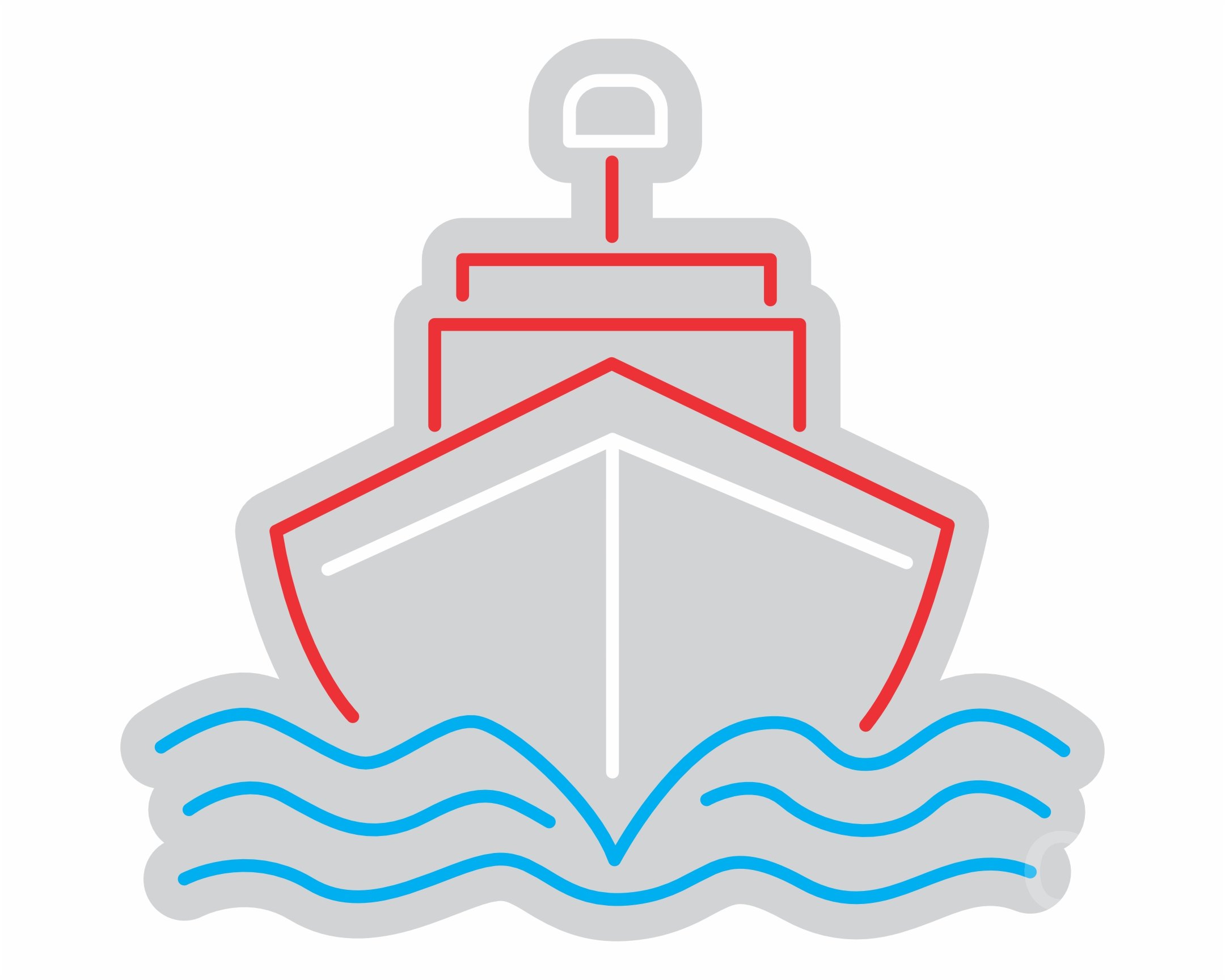 Custom Neon | Ship on Waves Neon Sign | 22x24 Inches | Red Blue White Colors 3