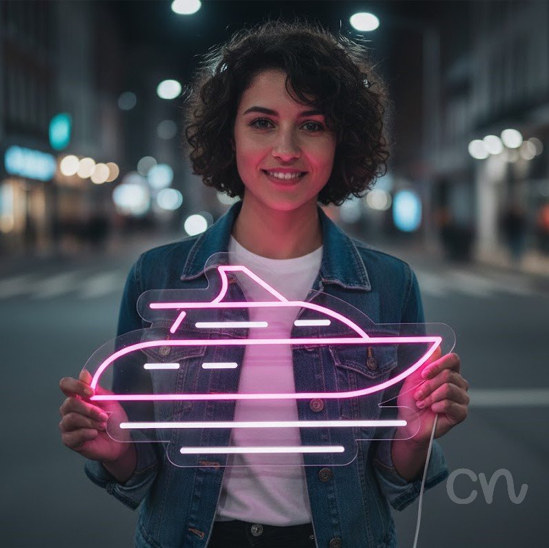 Custom Neon | Yacht Neon Sign | 14x24 | Hot Pink Neon Sign for Home Bar Decor