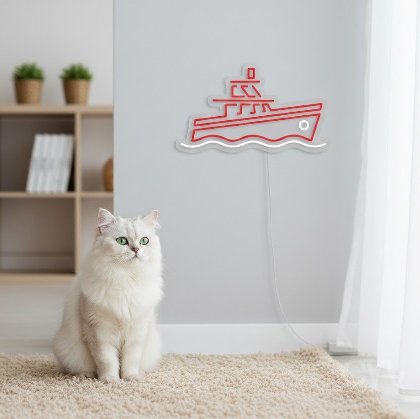Custom Neon | Ship Design Neon Sign | 14x24 | Red, Bright and Eye-catching Sign 2