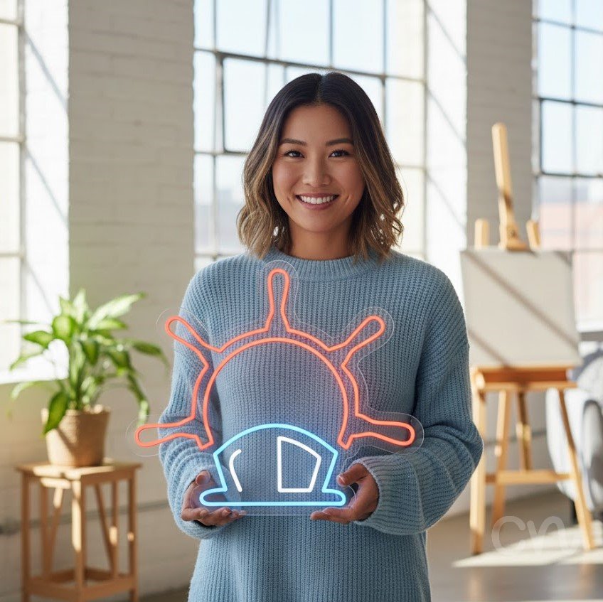 Custom Neon | Police Siren Neon Sign | 21x24 Inches | Red and Blue Neon Sign