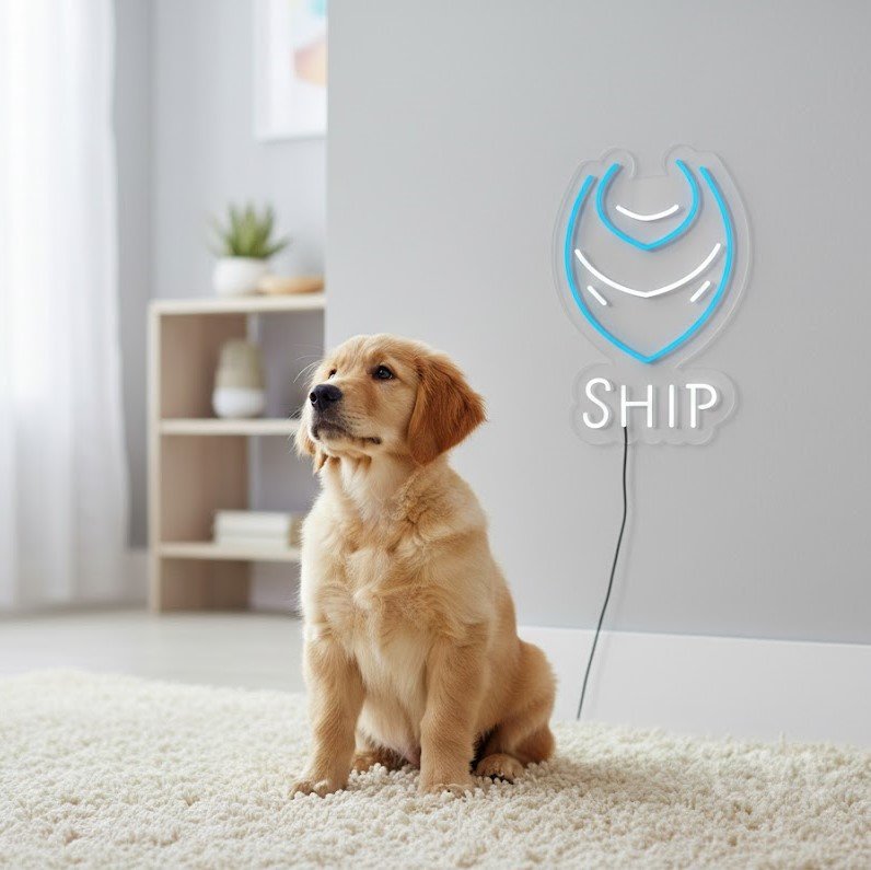 Custom Neon | Ship Neon Sign | 22x15 | Ice Blue Warm White | Perfect for Decor 2