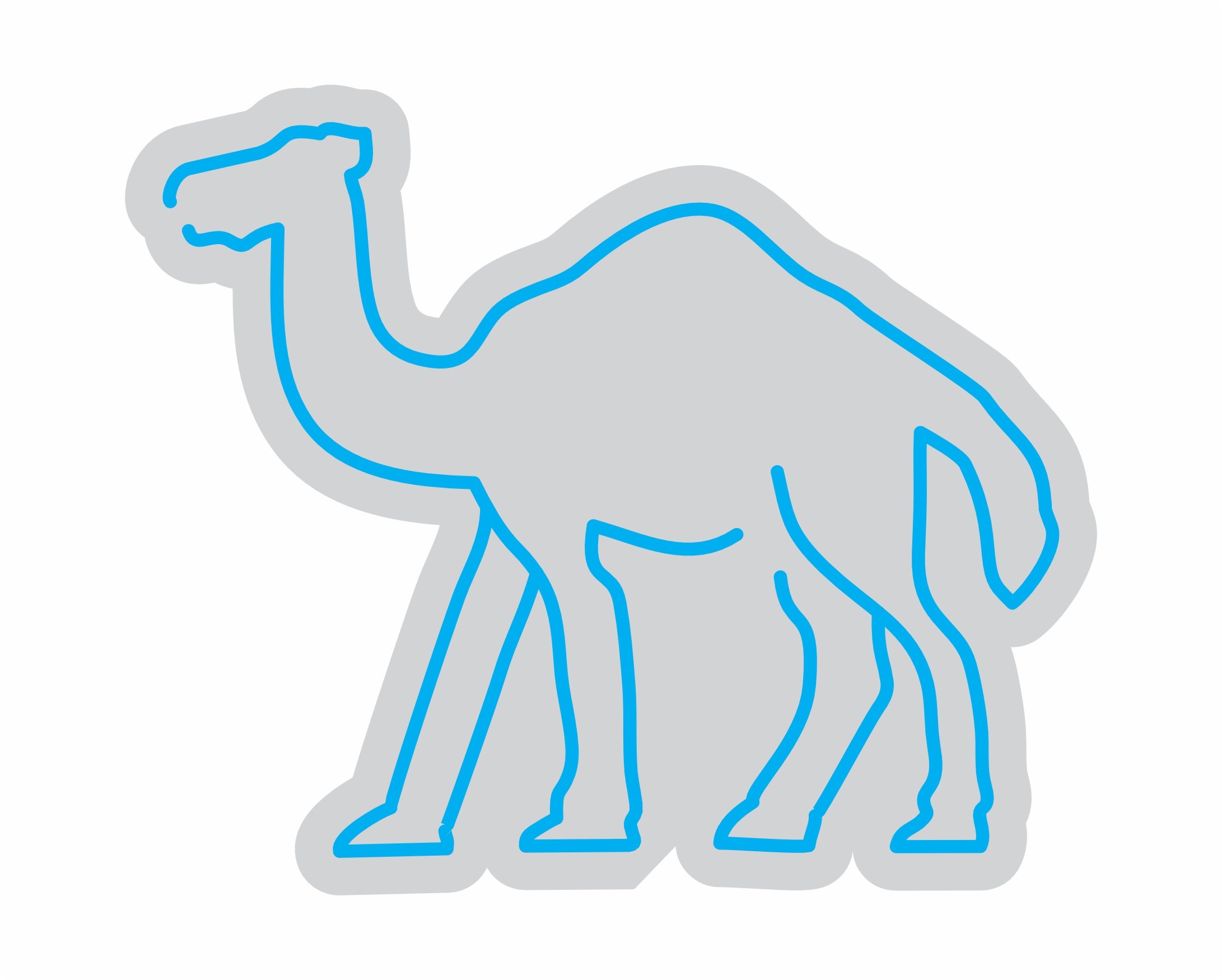 Custom Neon | Camel Outline Neon Sign | 20x24 | Ice Blue 3