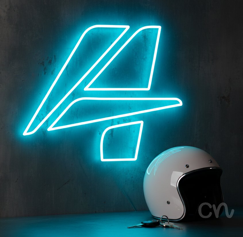 Custom Neon | 4 Neon Sign | 21x24.1 Inches | Ice Blue Neon Sign for Room Decor