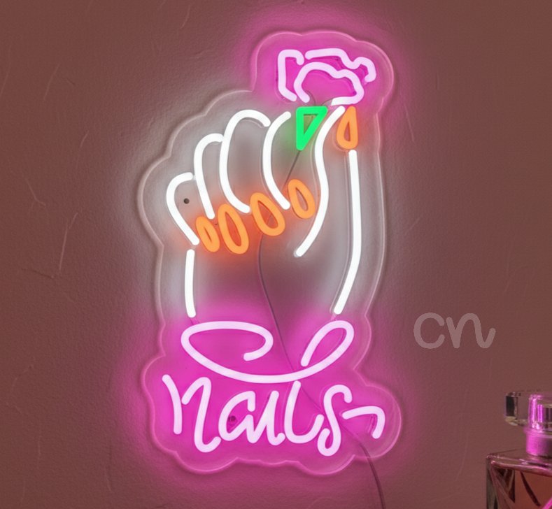 Custom Neon | Nails Neon Sign for Wall Decor | 18x11