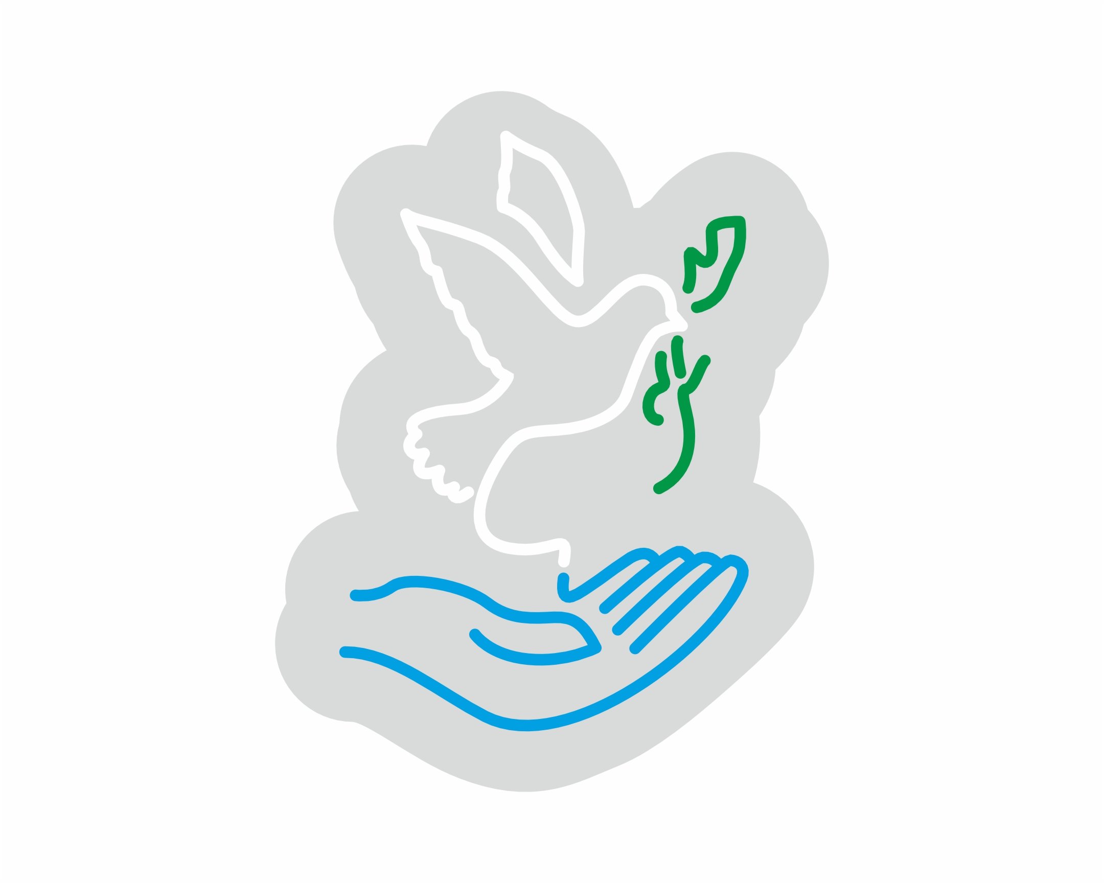 Custom Neon | Dove and Hand Neon Sign | 19x15 | White Green Blue Colors 3