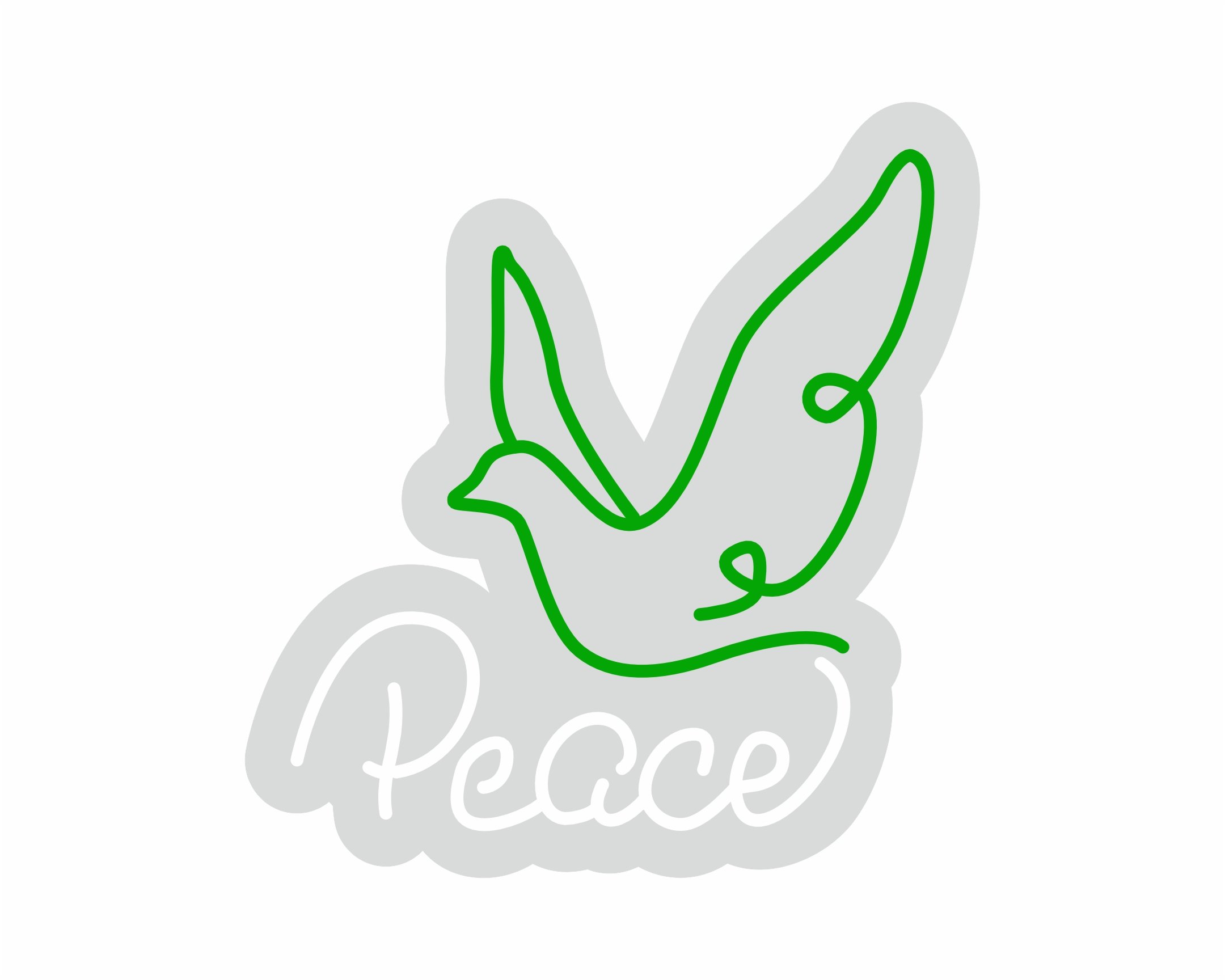 Custom Neon | Peace Neon Sign | 19x18 | Green and White Neon Sign for Home Decor 3
