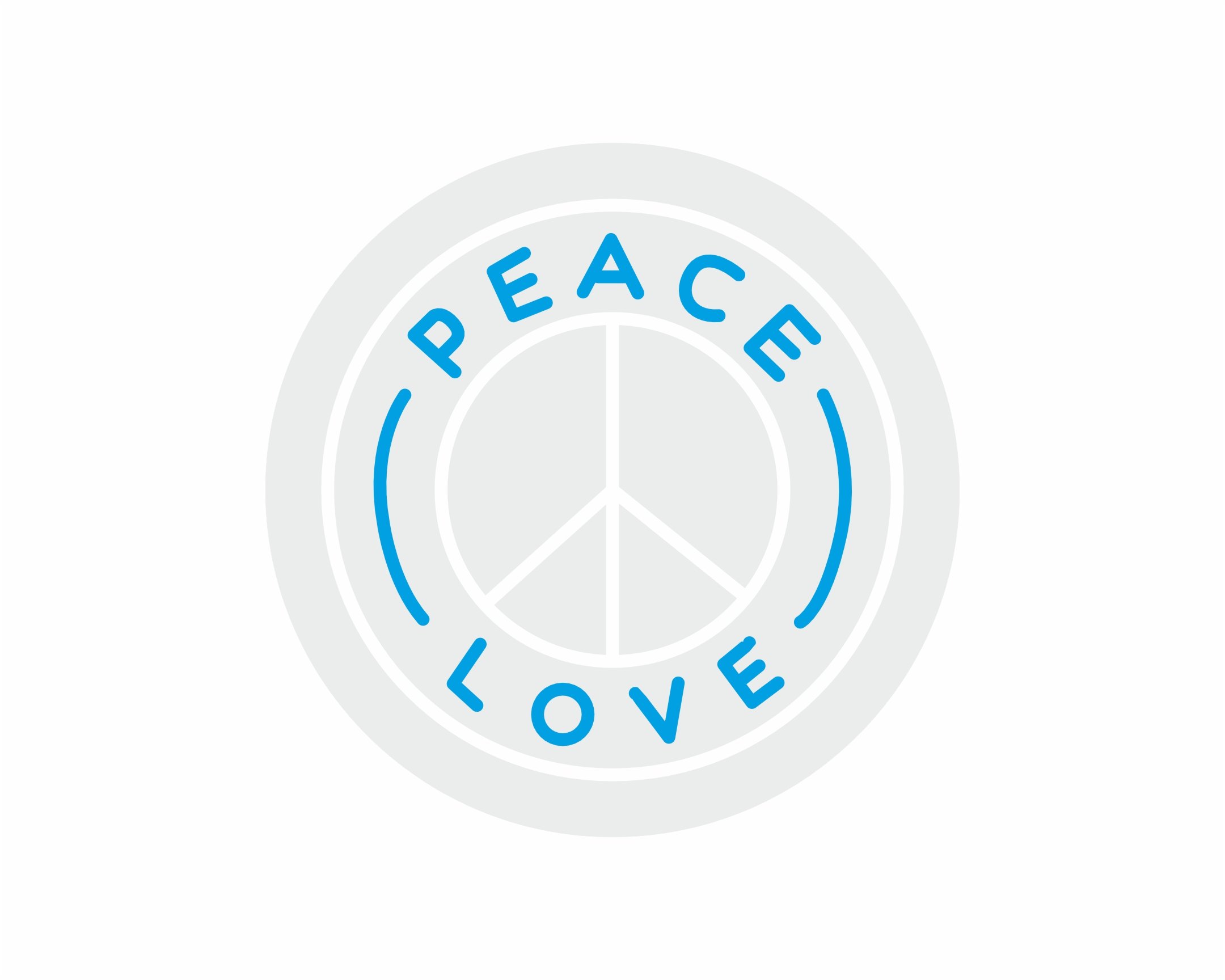 Custom Neon | Peace Love Neon Sign | 17x17 | Ice Blue Neon Sign for Home Decor 3