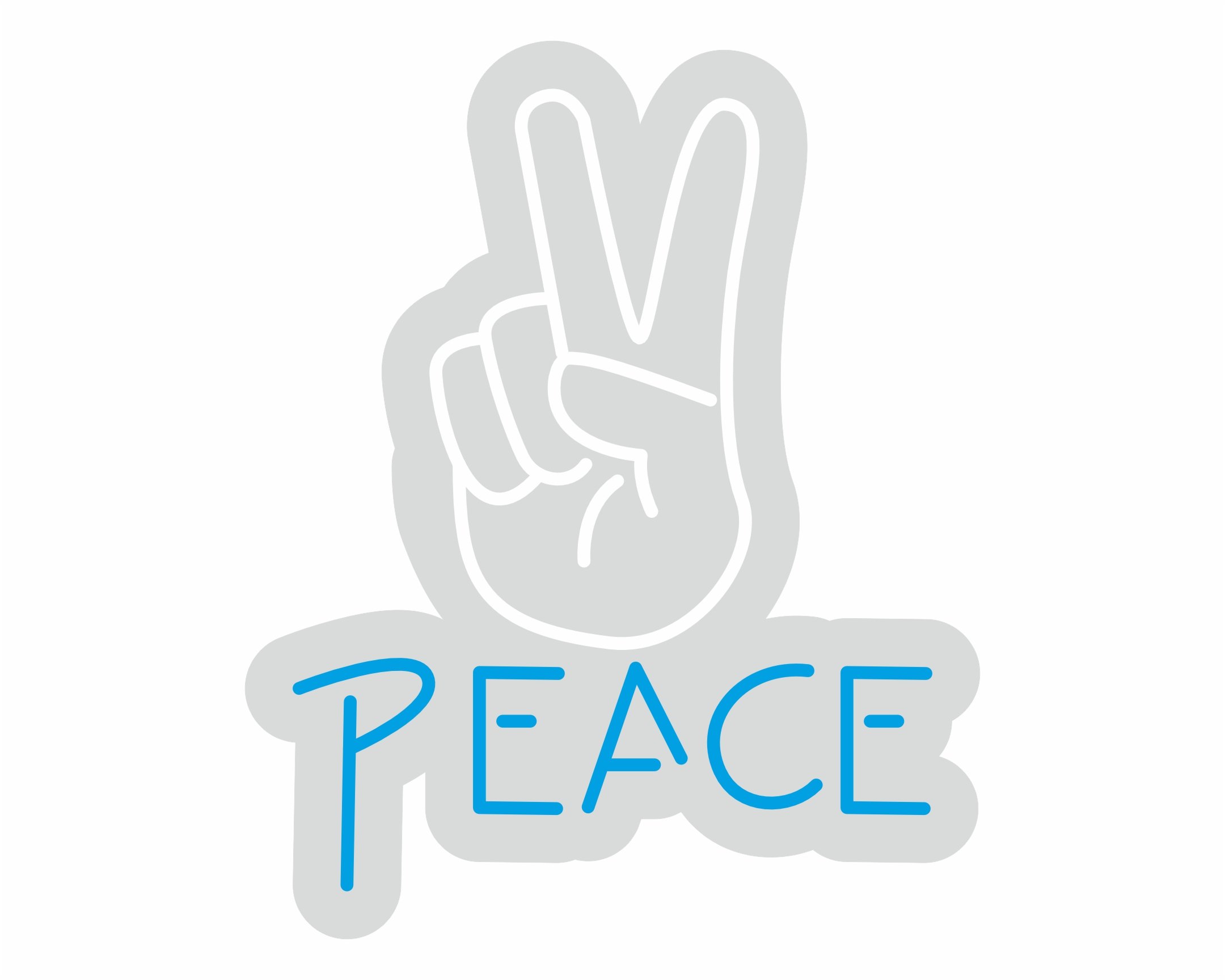 Custom Neon | Peace Neon Sign | 22x18 | Ice Blue Neon Sign for Home Decor, Wall Art 3