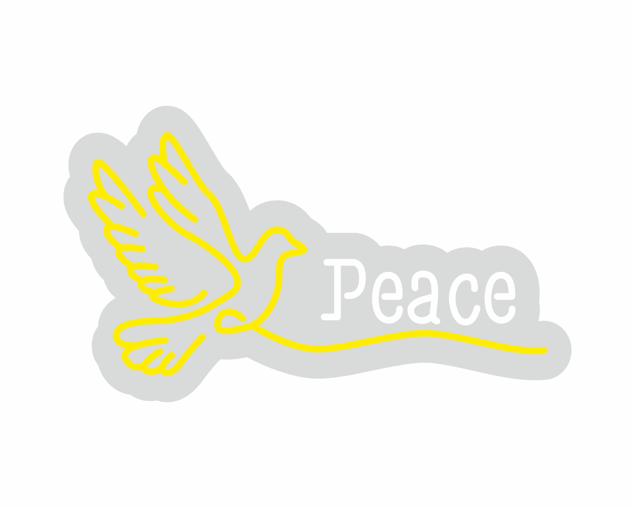 Custom Neon | Peace Neon Sign | 14x24 | Yellow Neon Sign for Home Decor & Wall Art 3