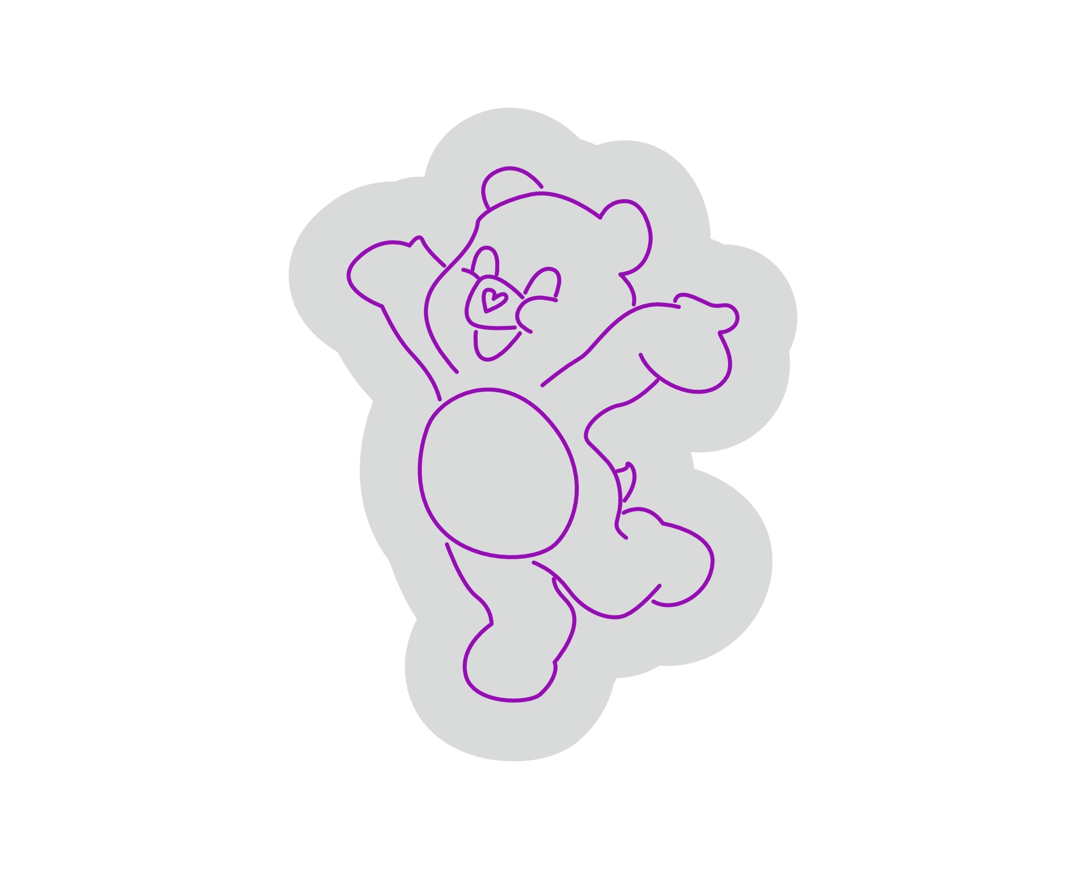 Custom Neon | Bear Design Neon Sign | 18x14 | Purple Neon Sign for Bedroom and Decor 3