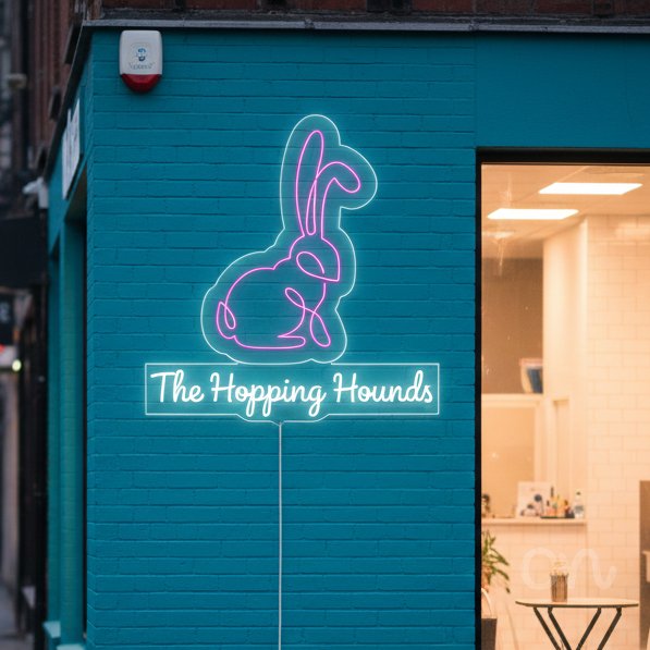 Custom Neon | Rabbit Neon Sign | 18x14 | Hot Pink Neon Sign for Bedroom and Lounge