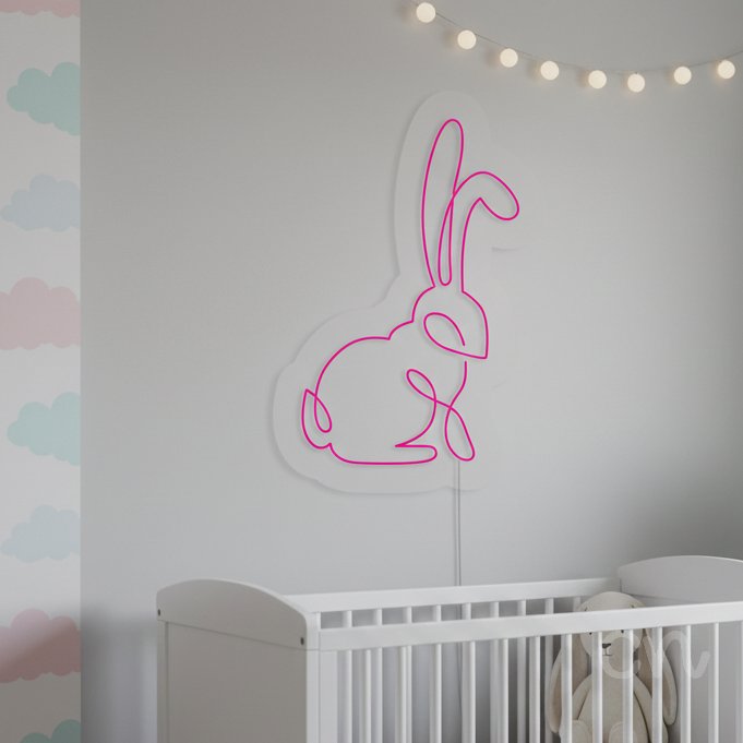 Custom Neon | Rabbit Neon Sign | 18x14 | Hot Pink Neon Sign for Bedroom and Lounge 2