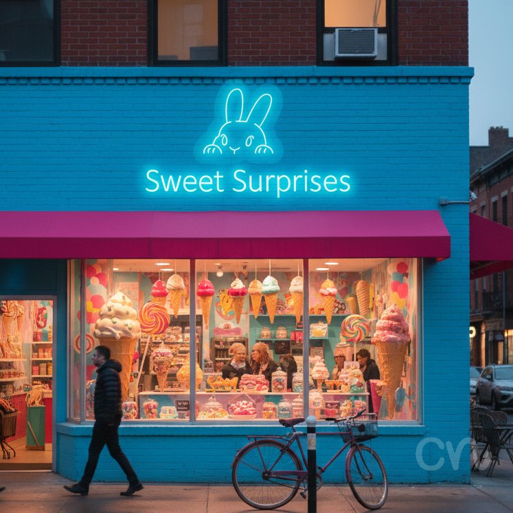 Custom Neon | Bunny Neon Sign | 15x16 | Ice Blue Neon Signs for Decor, Bedroom, Lounge 2