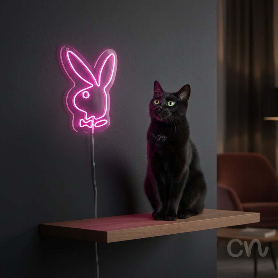 Custom Neon | Rabbit Head Neon Sign | 16x13 | Hot Pink Bright Sign for Home Office 2