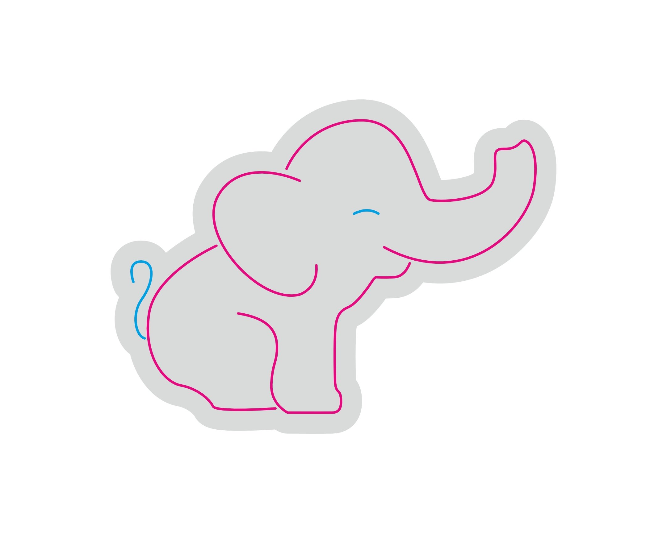 Custom Neon | Elephant Neon Sign | 15x20 | Pink and Blue Neon Sign for Home Decor 3