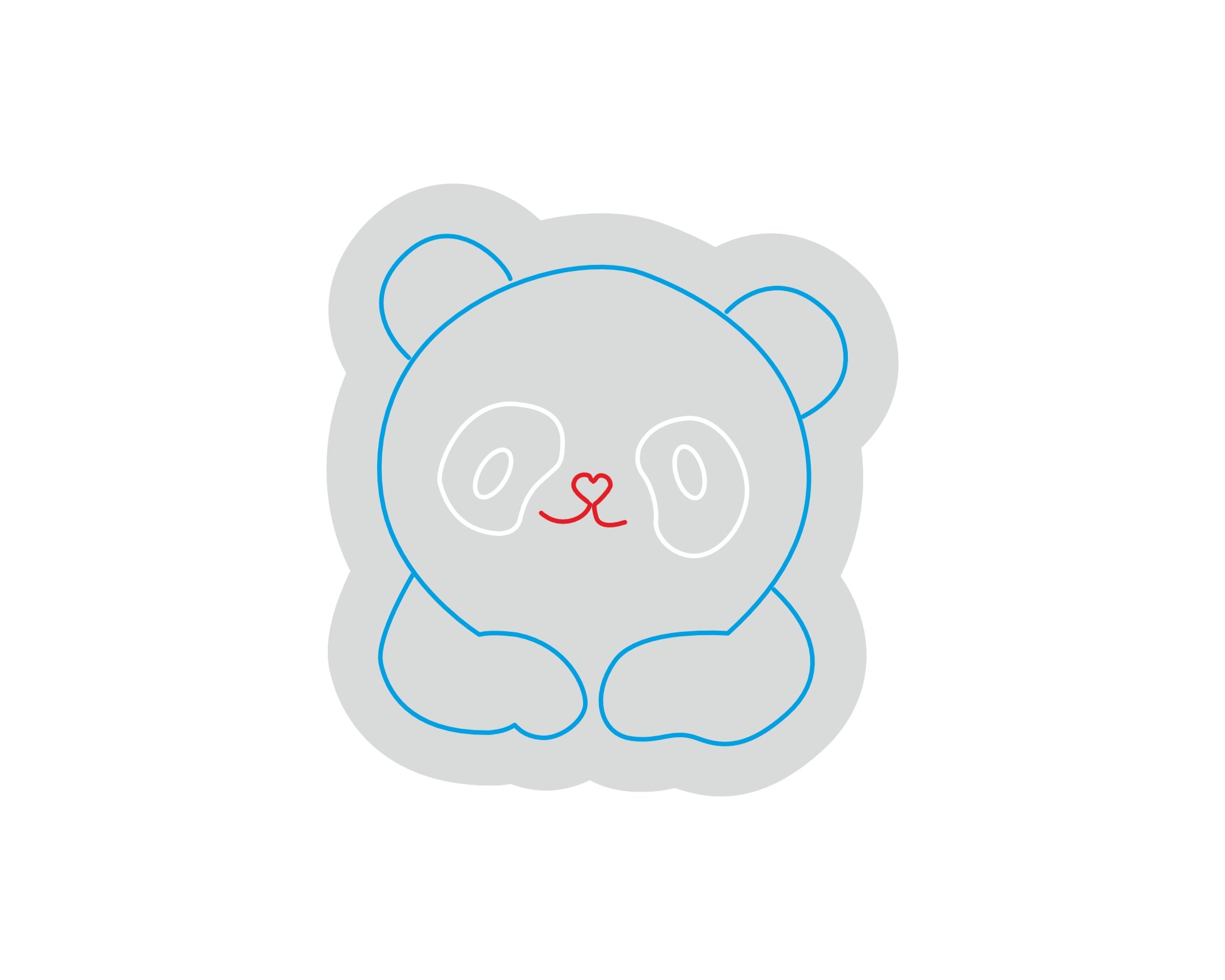 Custom Neon | Panda Neon Sign | 15x14 | Blue White Red Neon Sign for Room Decor 3