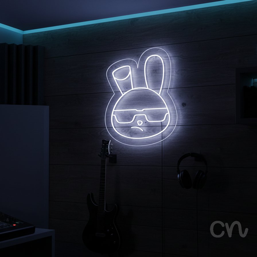 Custom Neon | Rabbit Neon Sign | 19x15 | Warm White Perfect for Home Decor or Gift