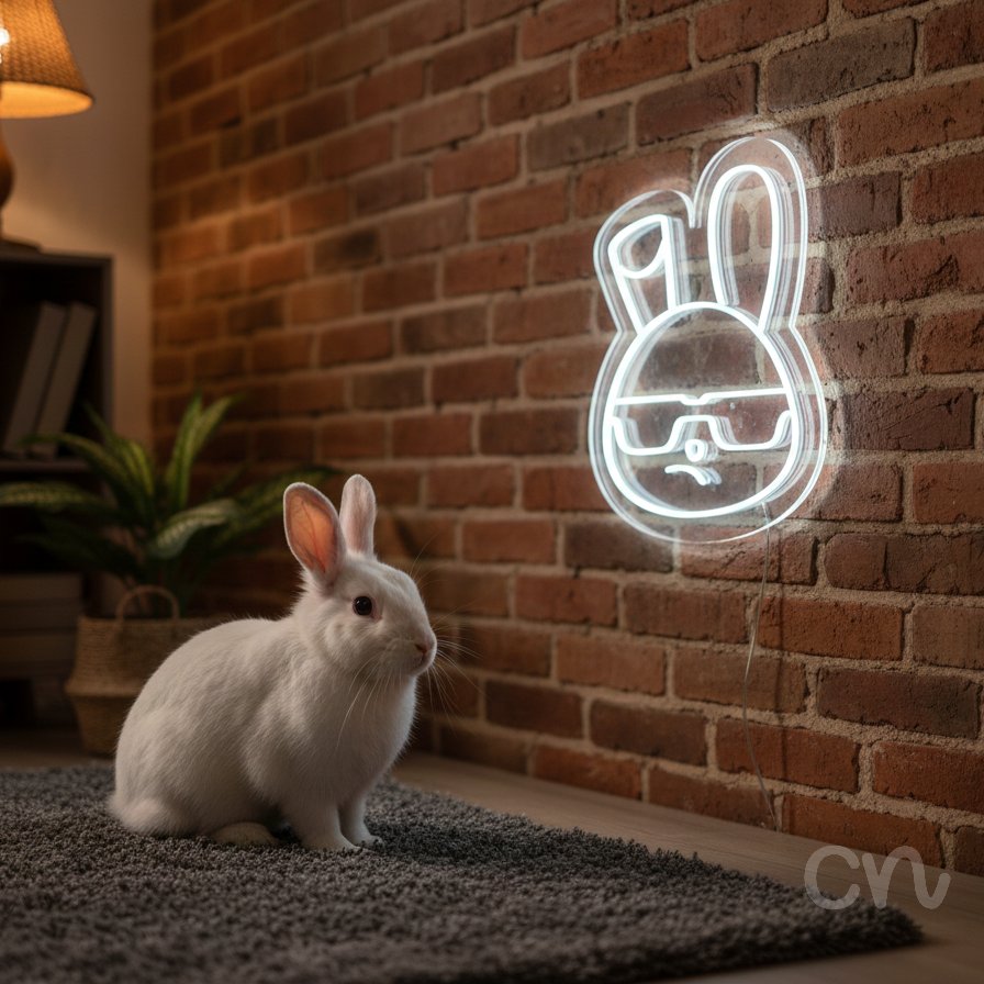 Custom Neon | Rabbit Neon Sign | 19x15 | Warm White Perfect for Home Decor or Gift 2