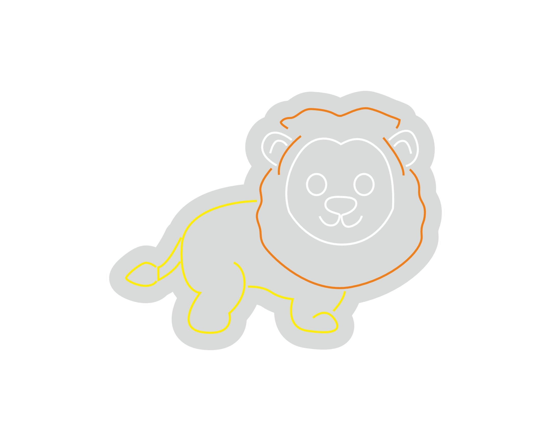 Custom Neon | Lion Neon Sign | 14x18 | Orange White Yellow Neon Sign 3