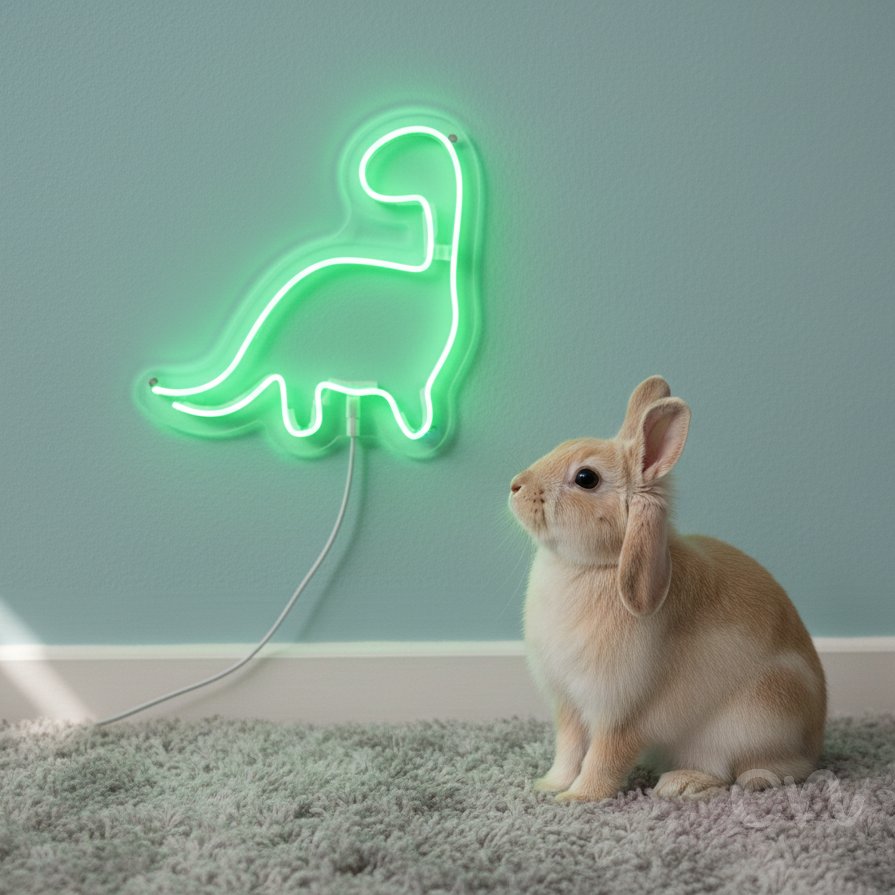 Custom Neon | Dinosaur Neon Sign | 15x15 | Green Neon Sign for Room Decor and Wall Art 2