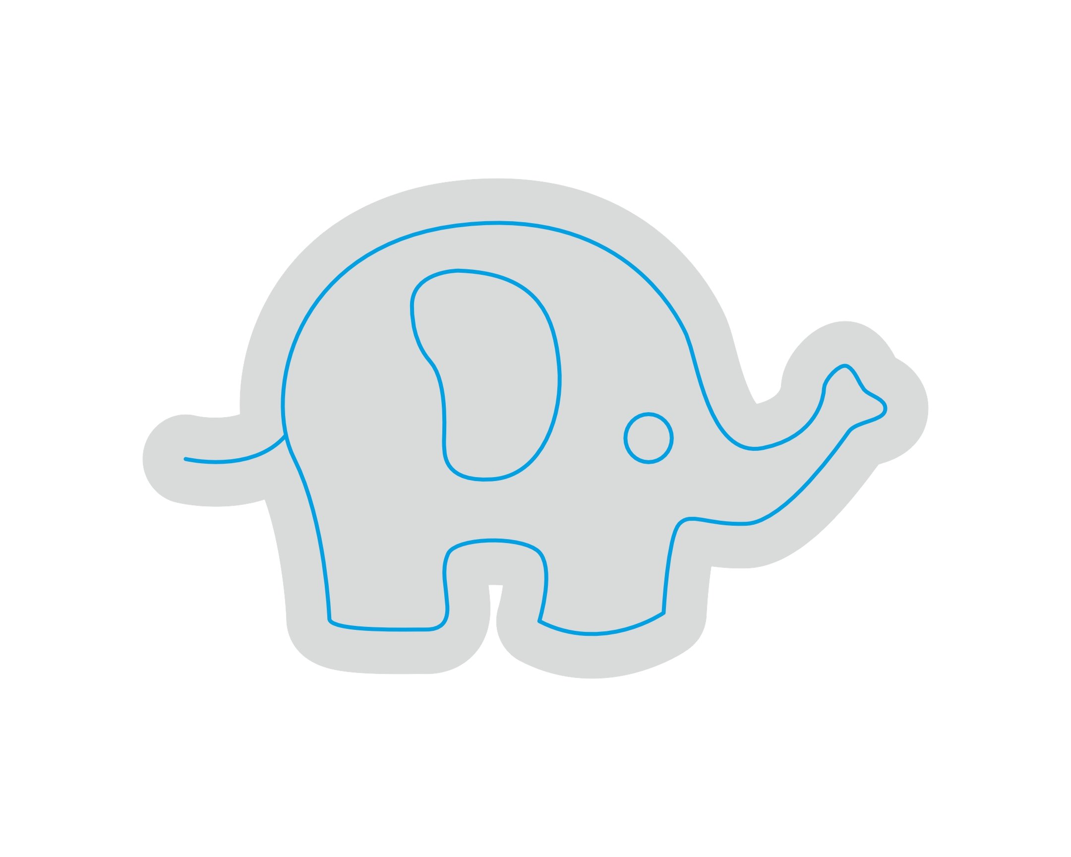 Custom Neon | Elephant Design Neon Sign | 14x22 Inches | Light Blue Neon Sign 3