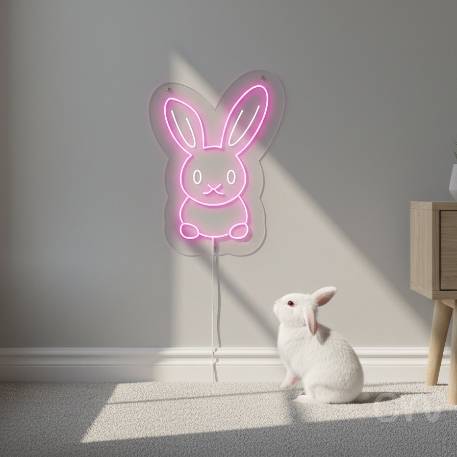 Custom Neon | Rabbit Neon Sign | 15x11 | Hot Pink | Bright Room Decor for Parties 2