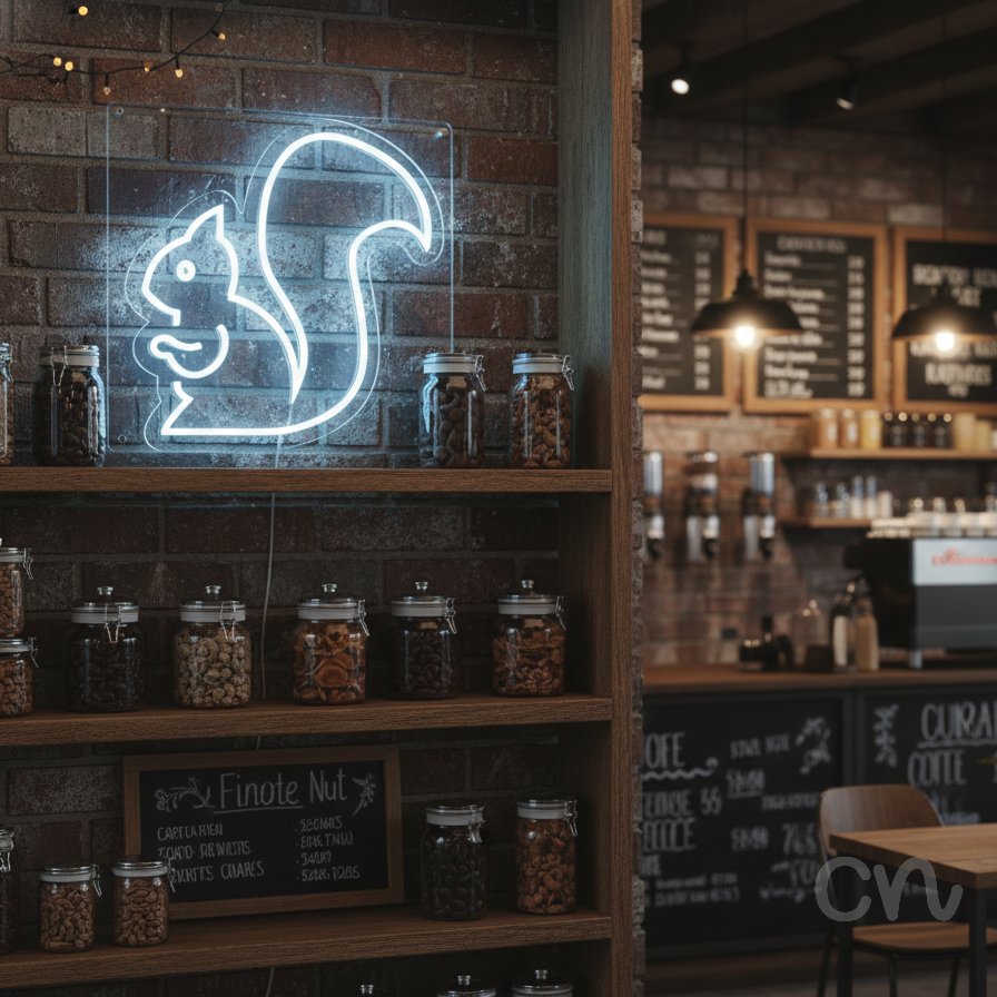 Custom Neon | Squirrel Neon Sign | 17x17 Inches | Blue Neon Sign for Home Decor 2