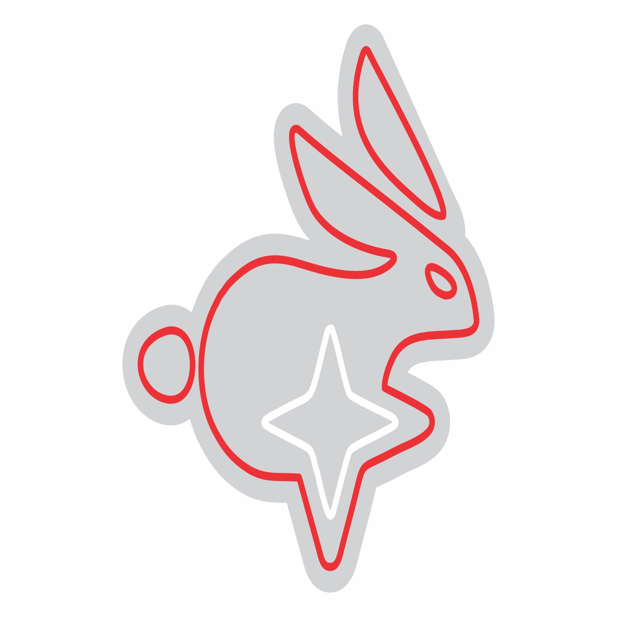 Custom Neon | Rabbit with Star Neon Sign | 22x21 | Red and White 3
