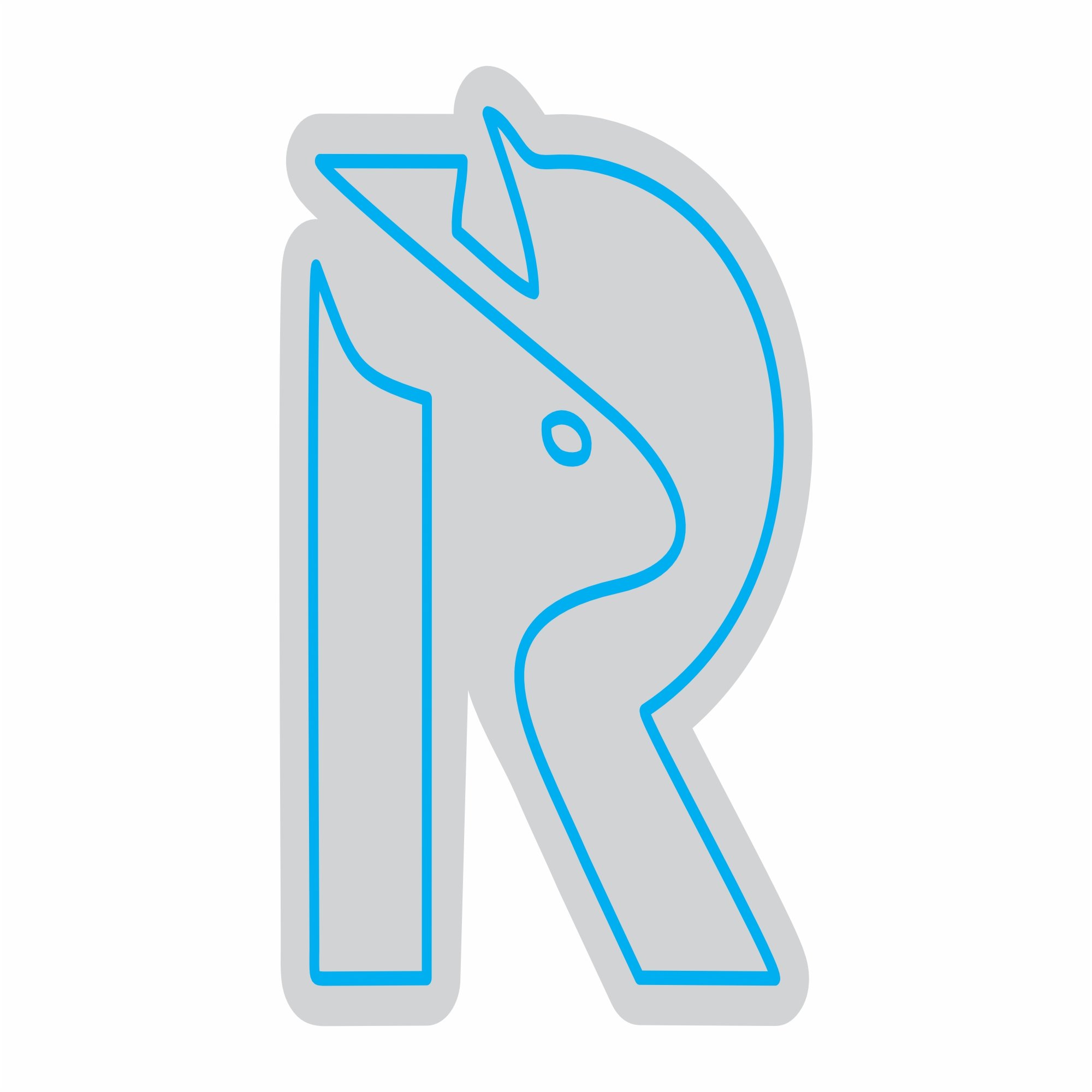 Custom Neon | Horse Head with R Neon Sign | 21x17 | Ice Blue 3