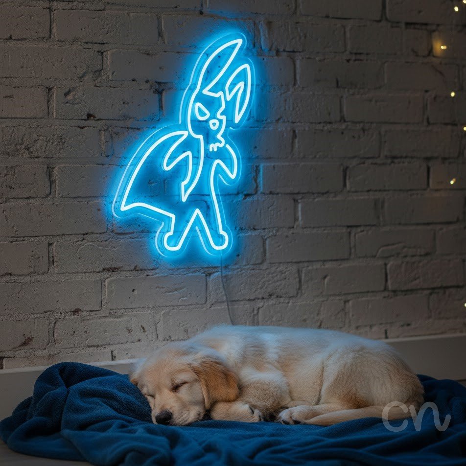 Custom Neon | Superhero Rabbit Neon Sign | 21x20 | Ice Blue 2