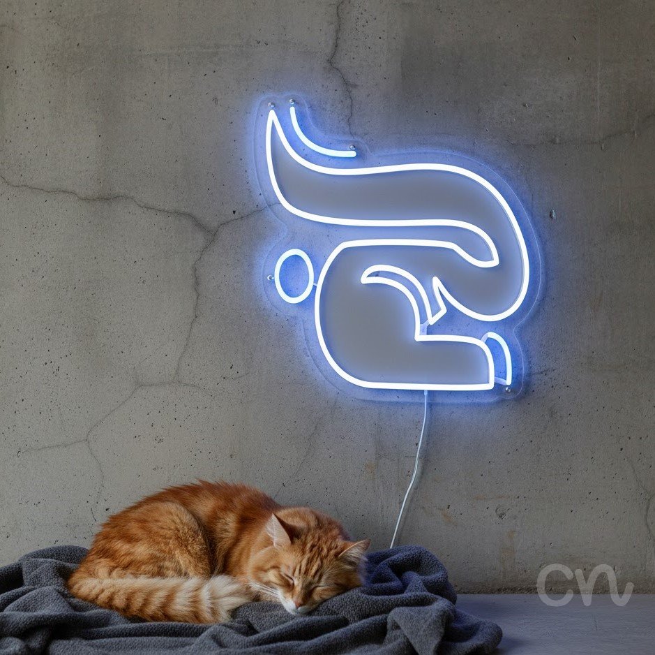 Custom Neon | Abstract Swirl Neon Sign | 18x23 | Ice Blue Color for Wall Decor 2