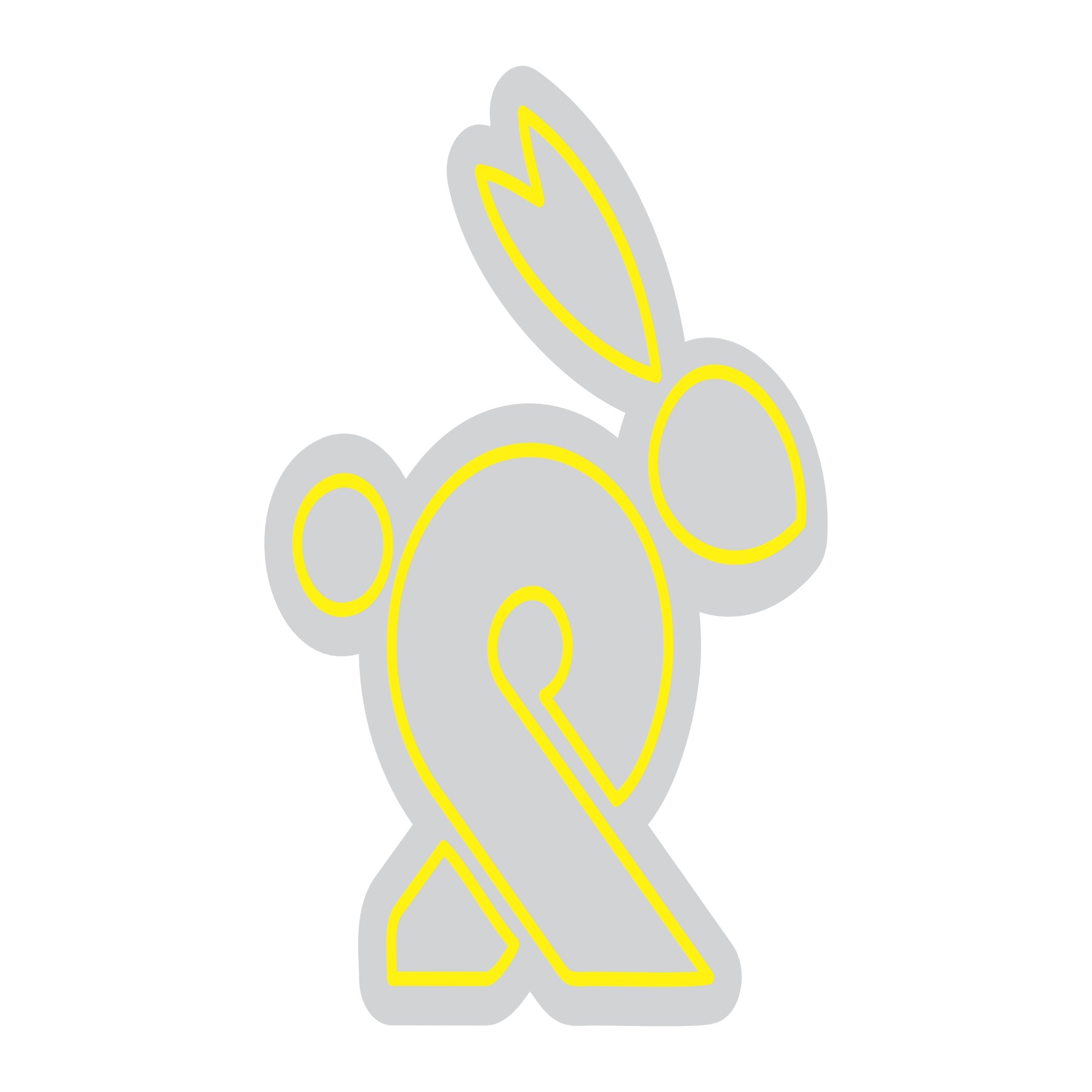 Custom Neon | Rabbit Design Neon Sign | 21x18 | Yellow Neon Sign for Wall Decor 3