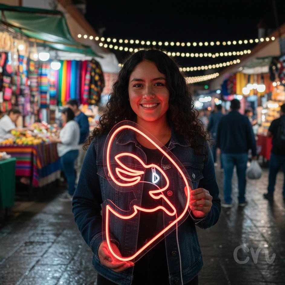 Custom Neon | Rabbit Design Neon Sign | 20x18 | Red Color for Bedroom, Bar, or Lounge